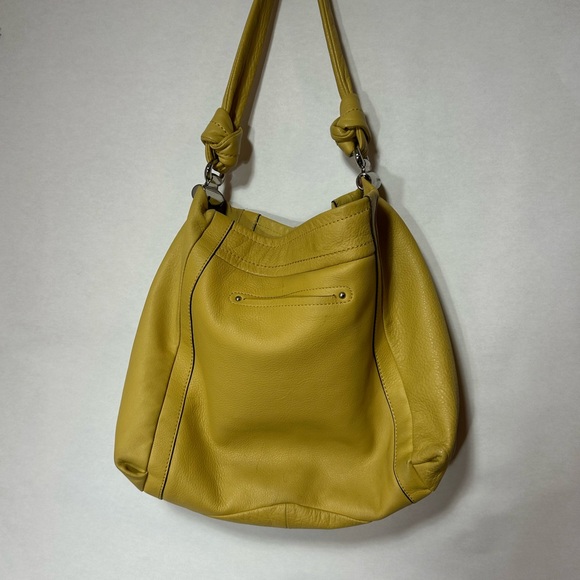 B. Makowsky Mustard Yellow Soft Leather Shoulder Purse Bag - Picture 5 of 12